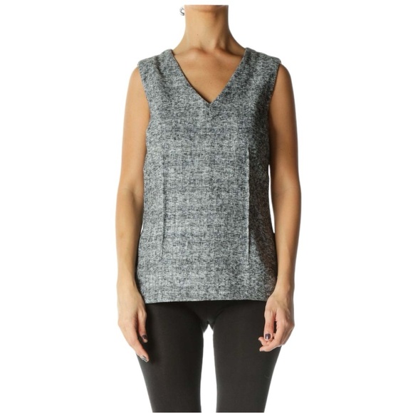 352 - CALVIN KLEIN- BLOUSE - TOP - SLEEVELESS - BLACK/WHITE/GREY - SIZE XL - Picture 3 of 15